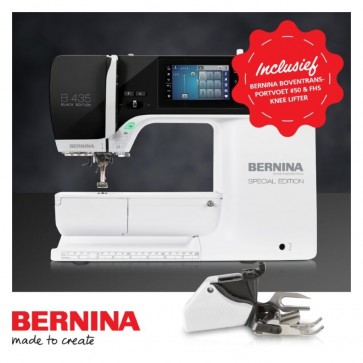Bernina 435 Black Edition naaimachine met gratis boventransport en kniehevel